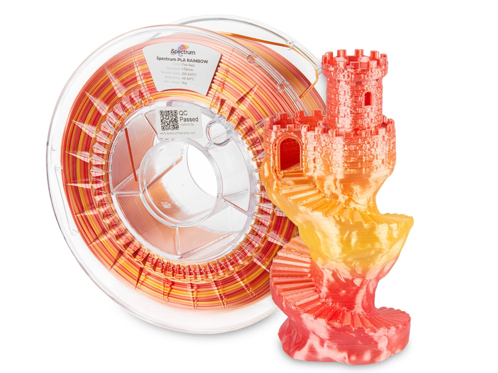 Fire Red - Spectrum PLA Rainbow SILK Filament - 1.75mm, 1kg Spectrum Filaments