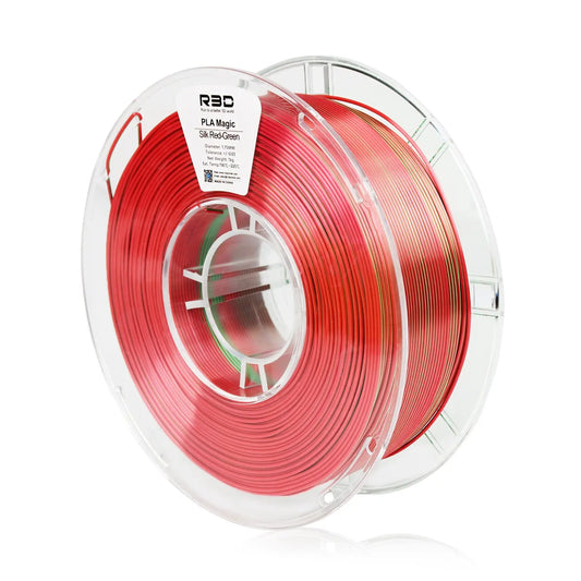 Red/Green - R3D Dual Colour Silk PLA Magic Filament - 1.75mm, 1kg
