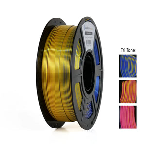 Red/Yellow/Blue - Unveil Form TriTone Silk PLA - 1.75mm, 1kg