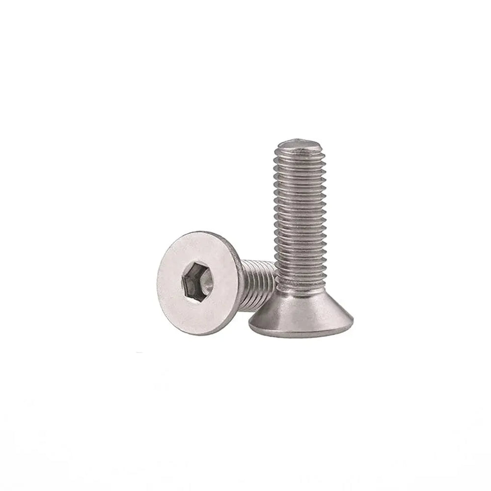 Tornillo de cabeza plana con rosca métrica de acero inoxidable (pack de 10)