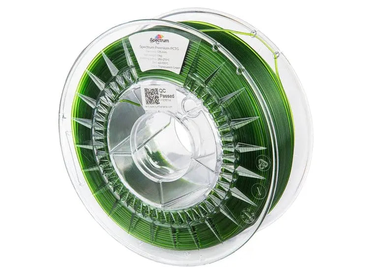 Filamento PCTG Premium Spectrum Verde Transparente - 1,75 mm, 1 kg