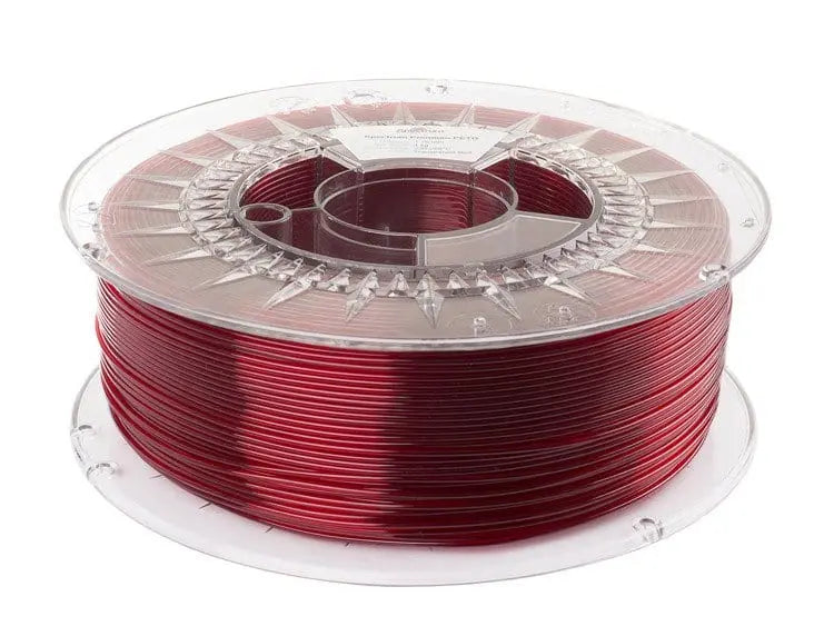 Filamento PETG Spectrum transparente rojo - 1,75 mm, 1 kg