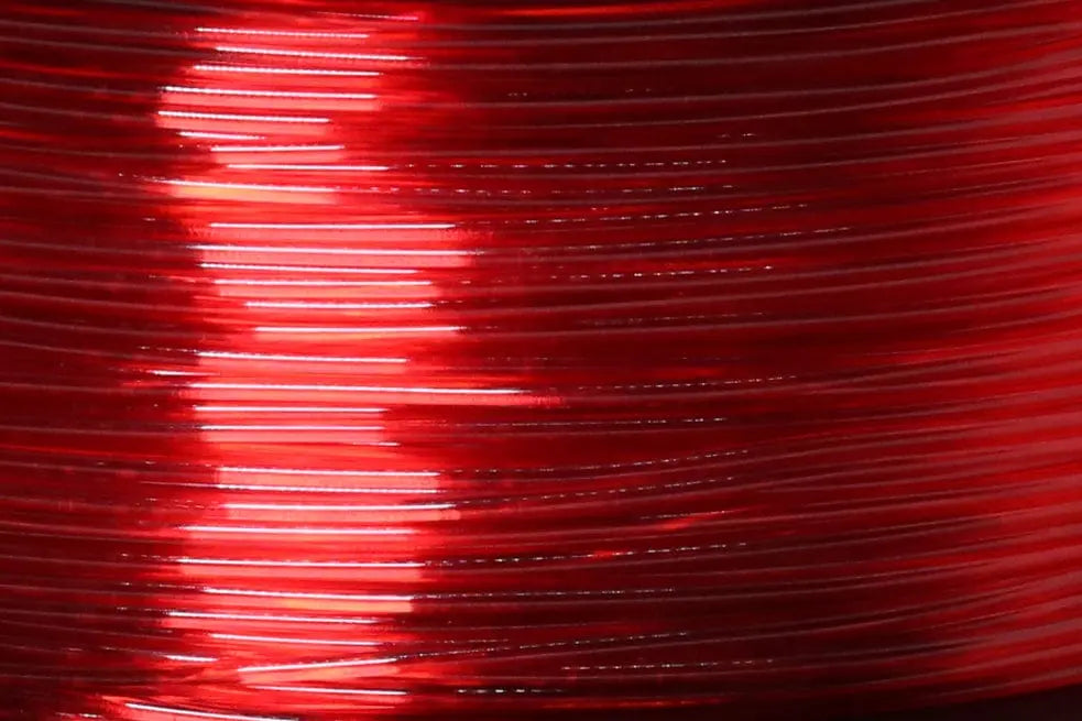 Filamento PETG Transparente Rojo - Filamento PETG estándar - 1,75 mm, 1 kg