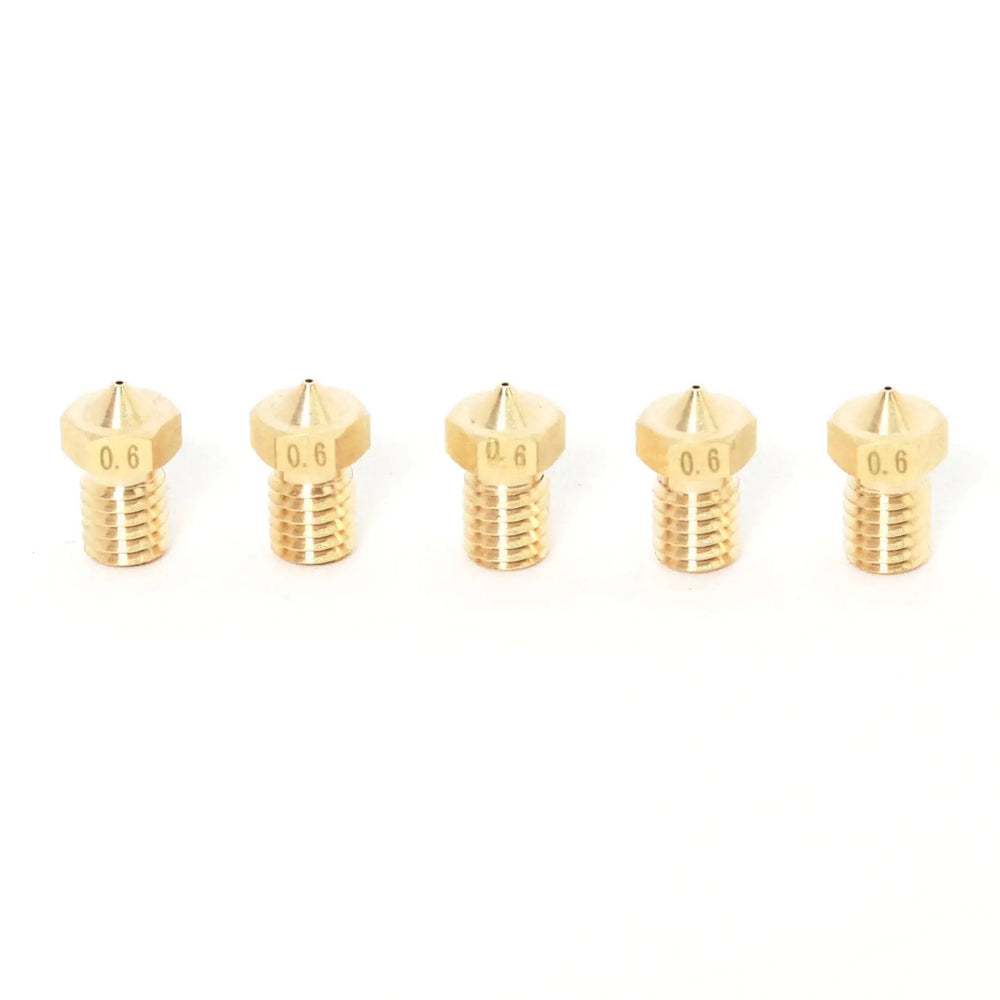 V6 E3D Clone Brass Nozzle 1.75mm-0.6mm (5 Pack)