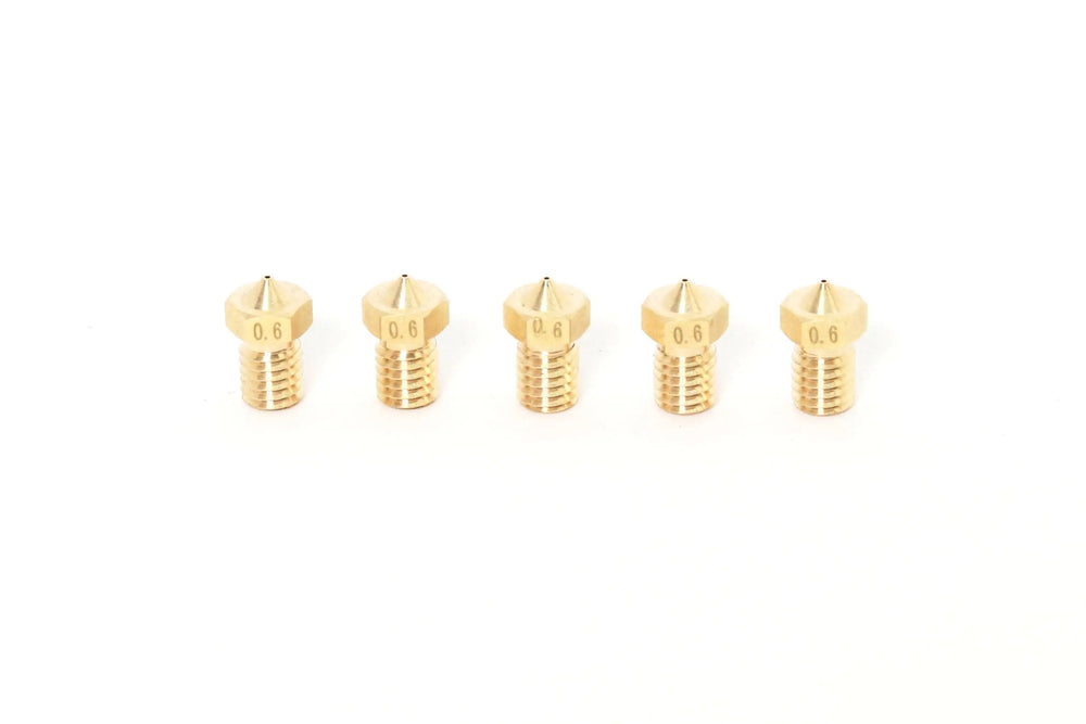 Boquilla de latón clon V6 E3D 1,75 mm-0,6 mm (pack de 5)