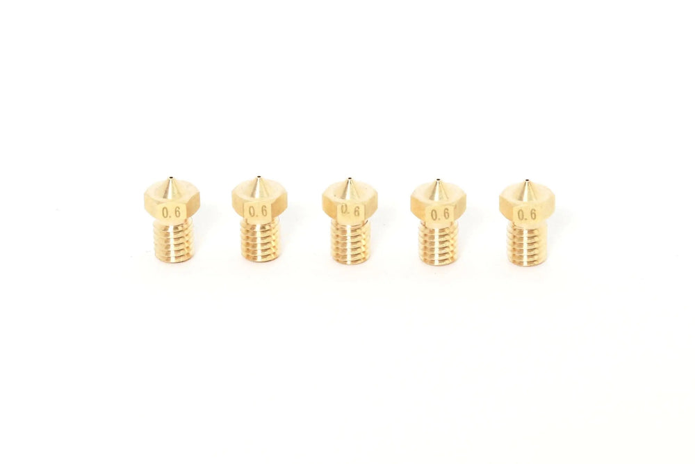 V6 E3D Clone Brass Nozzle 1.75mm-0.6mm (5 Pack)