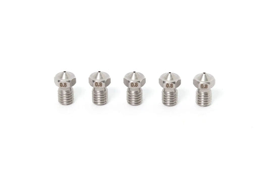 V6 E3D Clone Stainless Steel Nozzle 1.75mm-0.8mm (5 Pack)