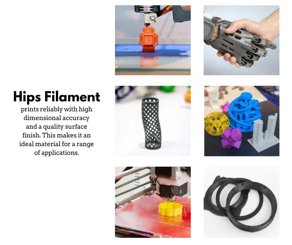 White - 1.75mm HIPS Filament - 1kg