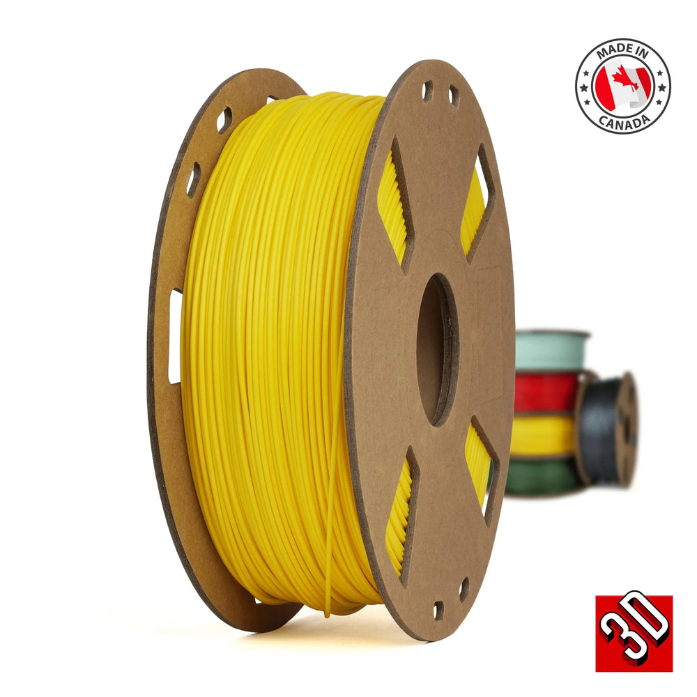 Yellow - Canadian-made PETG+ Filament - 1.75mm, 1kg 3D Printing Canada