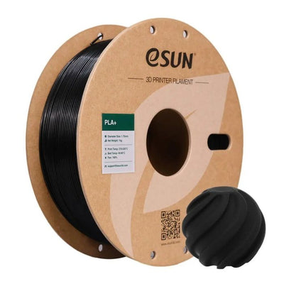 Negro - Filamento eSun PLA+ - 1,75 mm, 1 kg