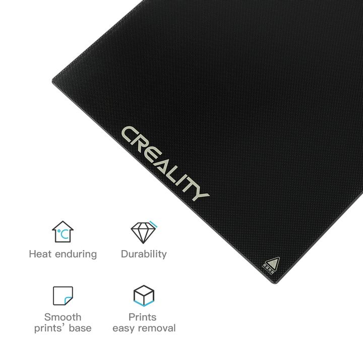 Official Creality Silicon Carbon Ender 5 Plus Build Surface Tempered Glass Plate with Special Chemical Coating 377x370x3mm