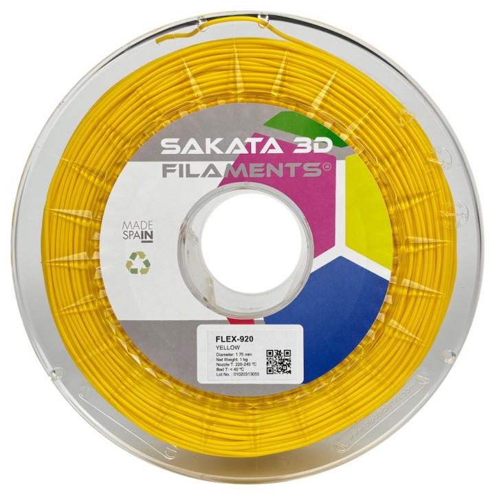 FleX-920 Yellow Flexible Filament 1kg - Sakata 3D