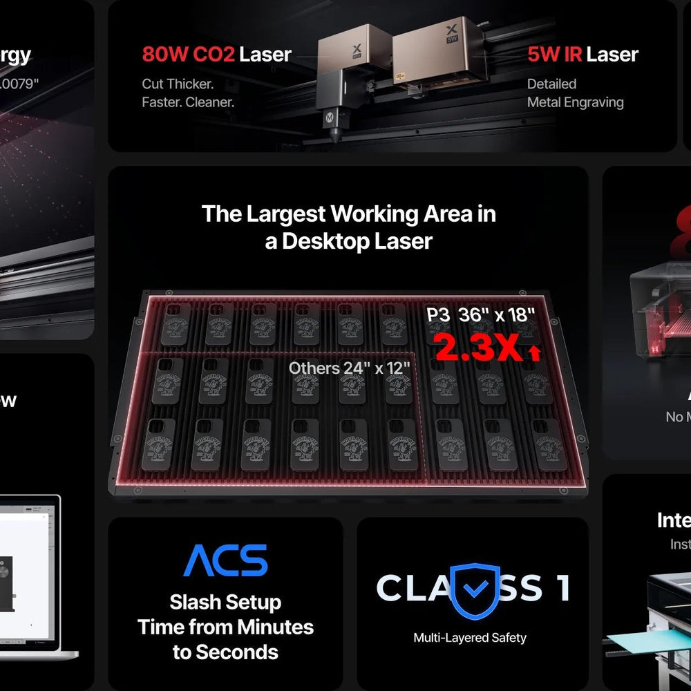 xTool P3 80W CO2 Laser Cutter with Intelligent Automation xTool