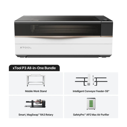 xTool P3 80W CO2 Laser Cutter All-in-One Bundle