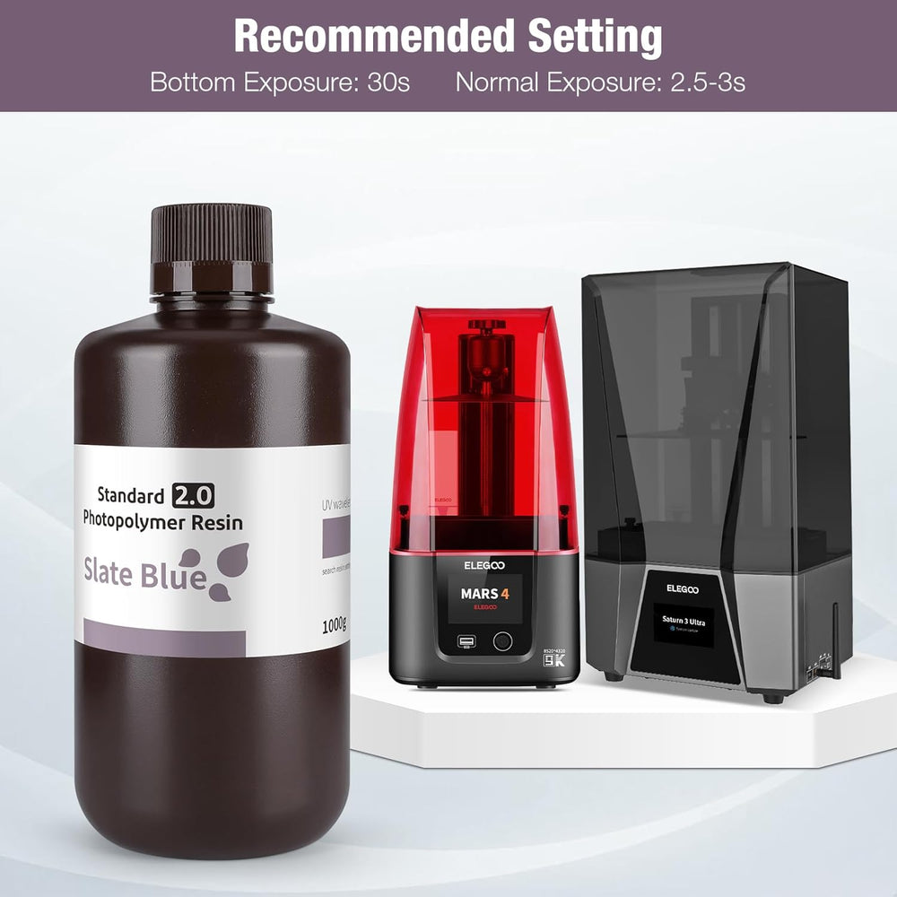 ELEGOO Standard 2.0 Resin 1000G - Slate Blue ELEGOO