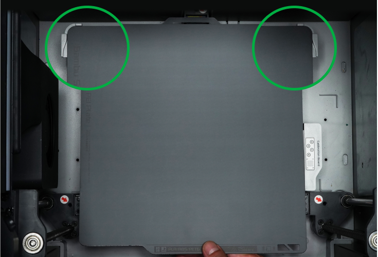Step 1: Align the plate with the platform fixed points, with the plate name facing you