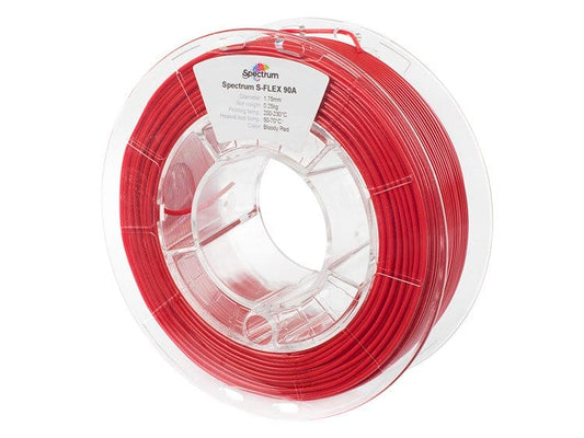 Rojo sangre - Filamento Spectrum S-Flex 90A de 1,75 mm - 0,25 kg