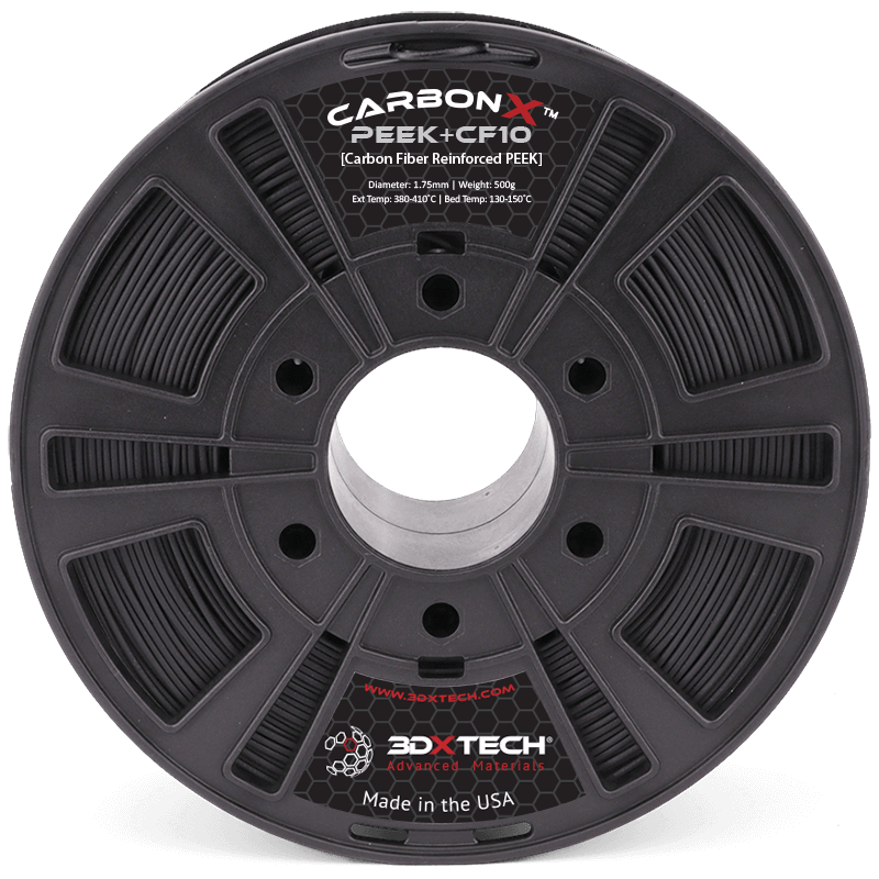 Black - 1.75mm 3DXTech CarbonX™ PEEK+CF10 Filament - 0.5 kg