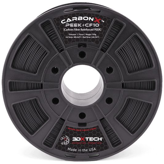 Negro - Filamento 3DXTech CarbonX™ PEEK+CF10 de 1,75 mm - 0,5 kg