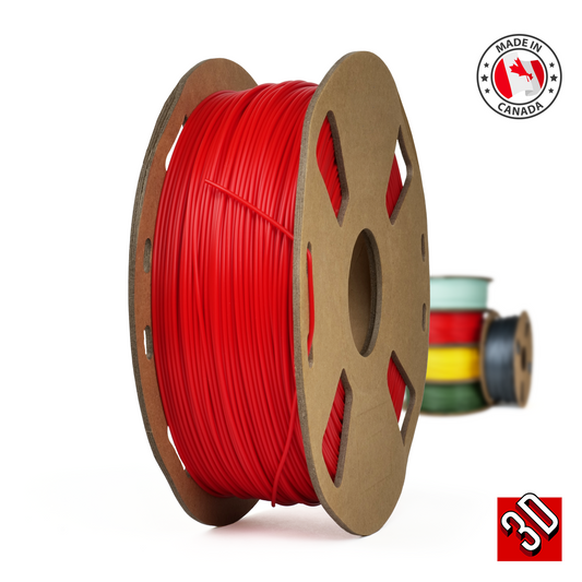 Rojo - Filamento PLA+ de fabricación canadiense - 1,75 mm, 1 kg 