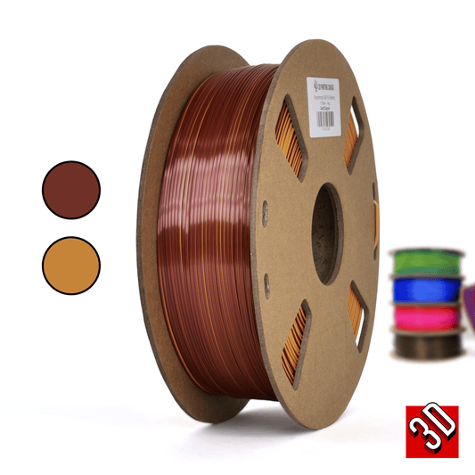 Gold/Copper - Polychromatic Dual Colour Silk PLA Filament - 1.75mm, 1 kg