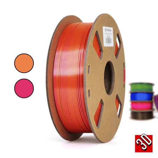 Oro/Rojo rosa - Filamento PLA de seda bicolor policromático - 1,75 mm, 1 kg
