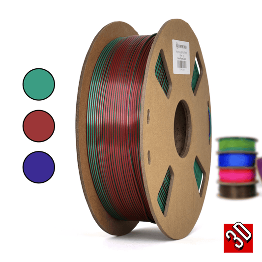 Green/Purple/Copper - Polychromatic Tri-Colour Silk PLA Filament - 1.75mm, 1 kg