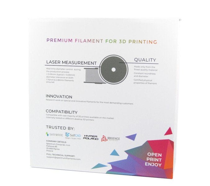 Blanco ártico - Filamento Spectrum PLA Pro de 1,75 mm - 1 kg