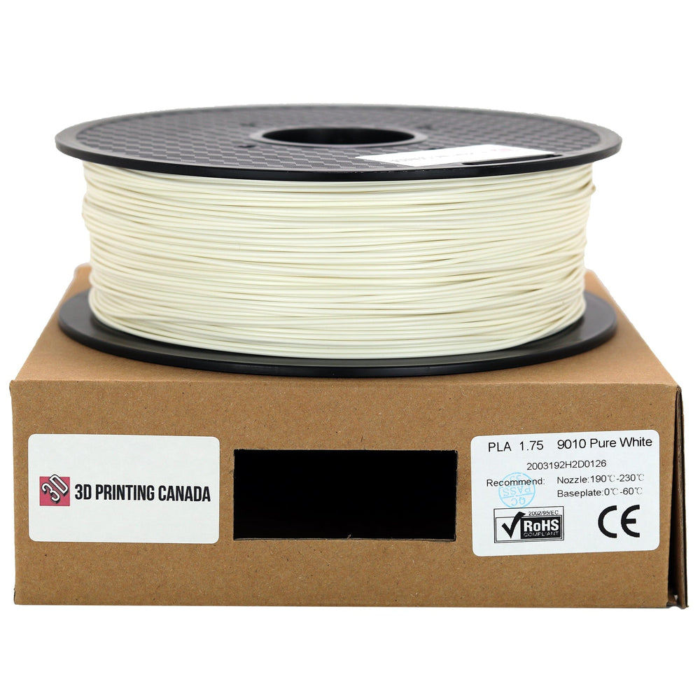 9010 Pure White - Standard PLA Filament - 1.75mm, 1kg