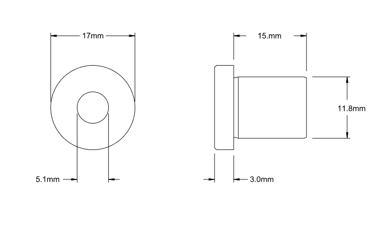 Buje de guía de grifo OpenBuilds de 5,1 mm de diámetro para grifos de 5,0 mm