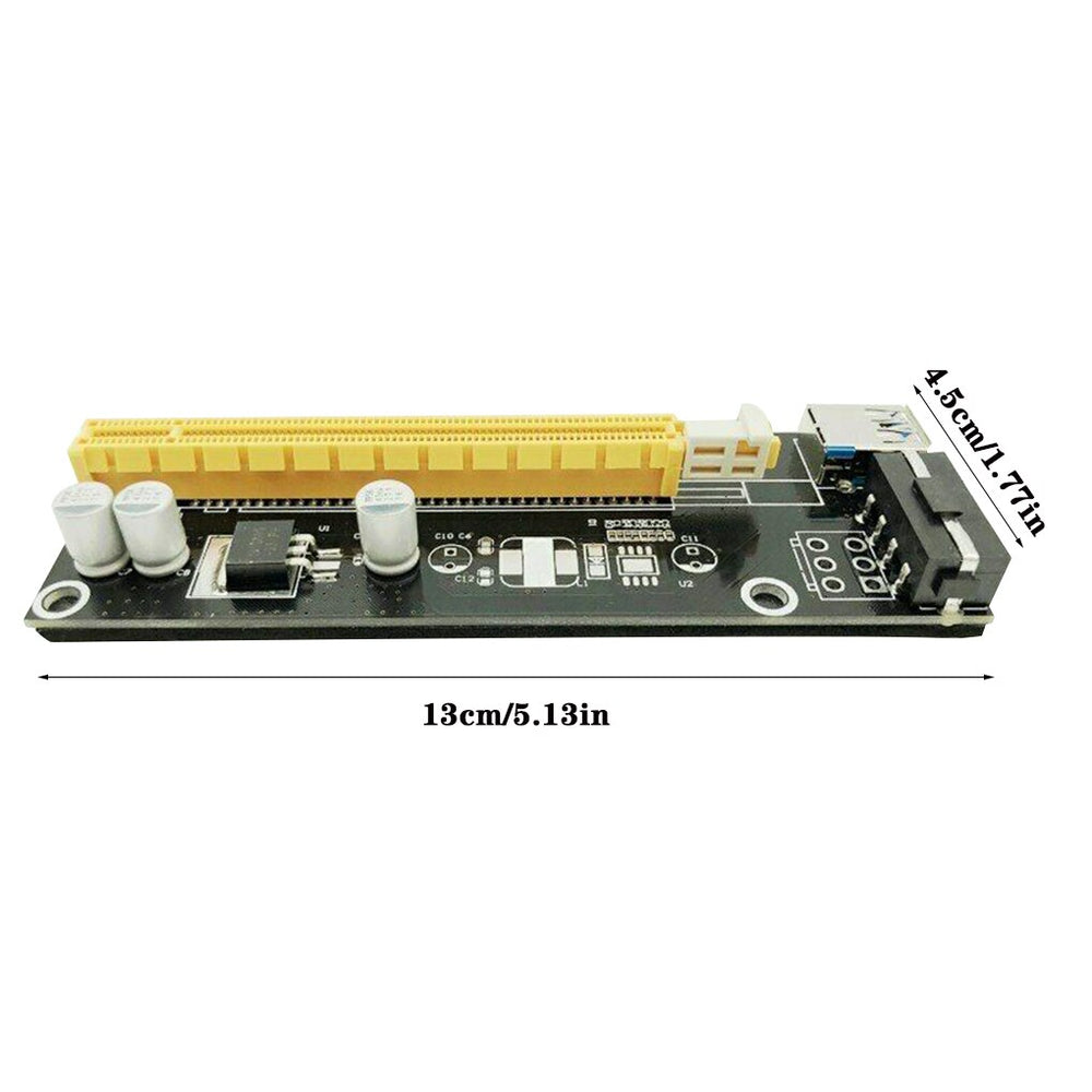 PCI-E 1x to 16x Riser Card - 4 Pin Molex Power - VER006