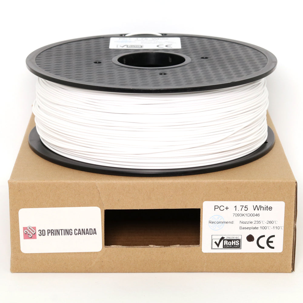 White - Standard PC+ Filament - 1.75mm, 1kg