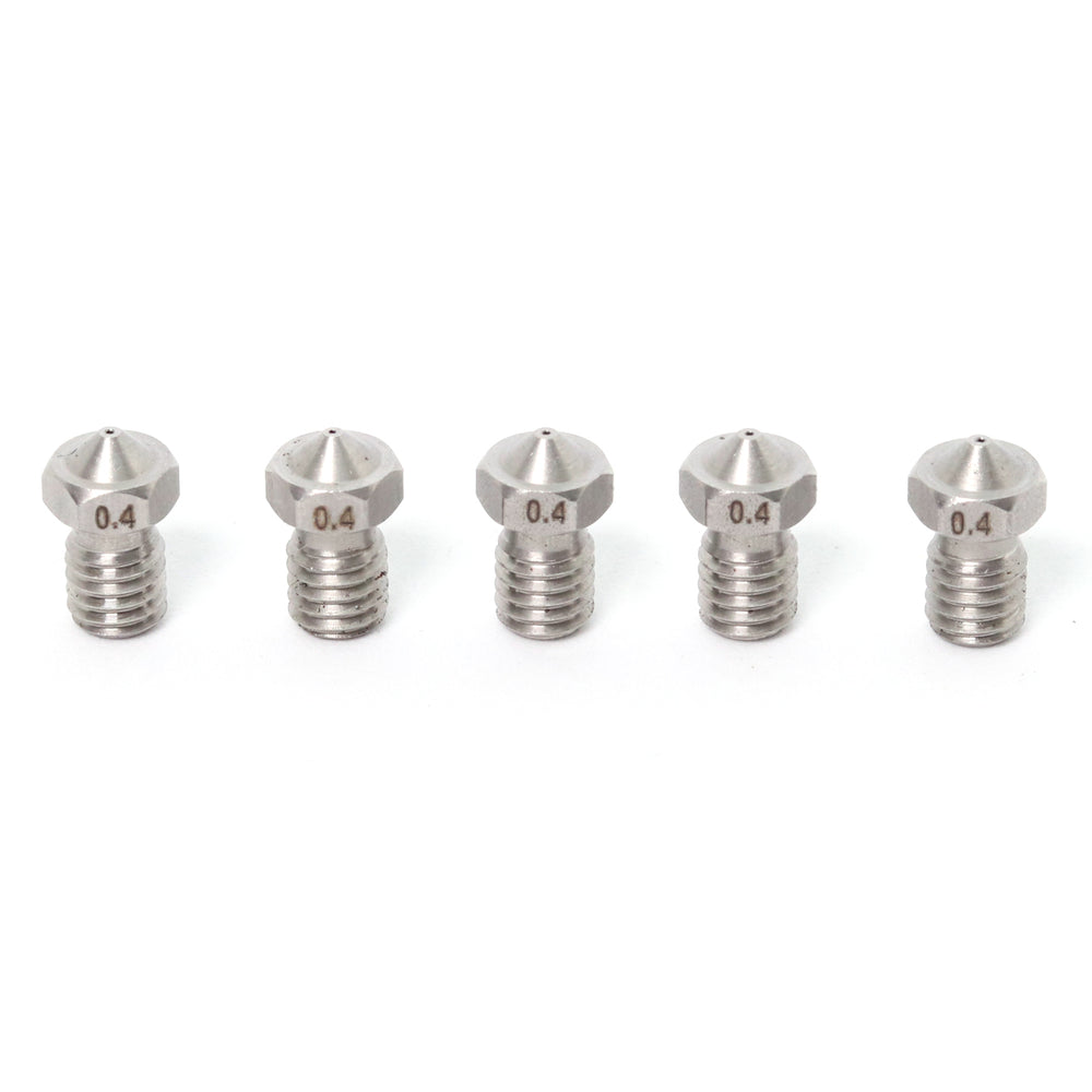 V6 E3D Clone Stainless Steel Nozzle 1.75mm-0.4mm (5 Pack)