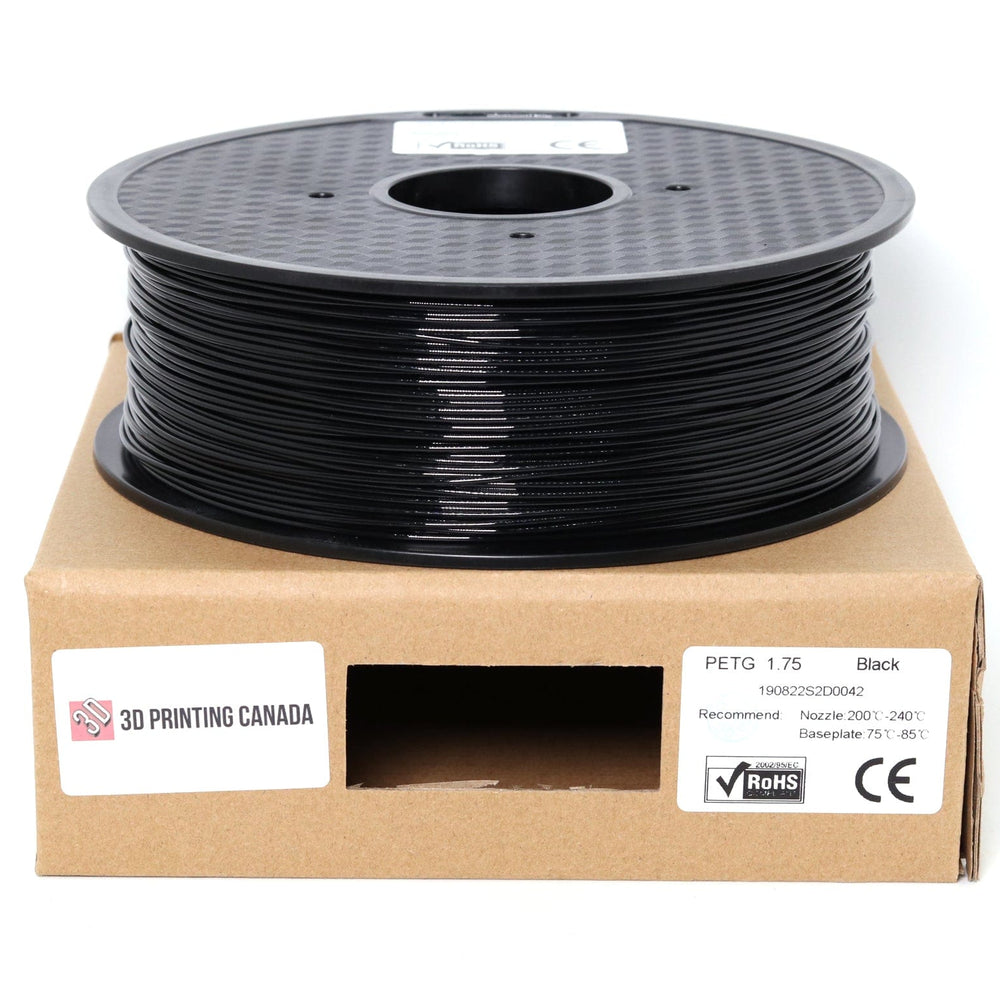 Negro - Filamento PETG estándar - 1,75 mm, 1 kg