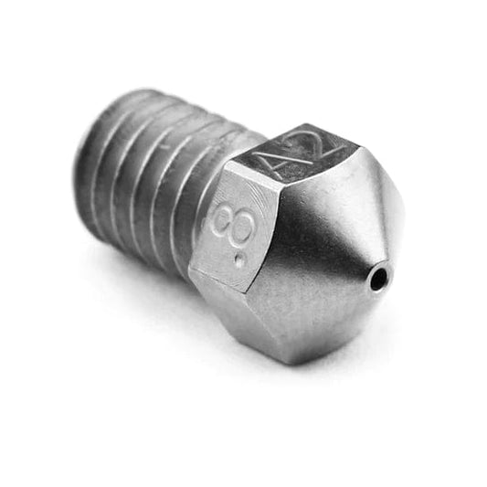 Micro boquilla de acero para herramientas endurecido A2 chapado en Suiza RepRap - Rosca M6 1,75 mm Filamento 0,8 mm